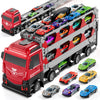 Ci Vetch 78-Inch Cars Trucks Toys For Toddler 1-3 2-4 3-5 4-7 Years Old Boys Kids, Transport Truck Toys With 24 Pcs Die-Cast Car