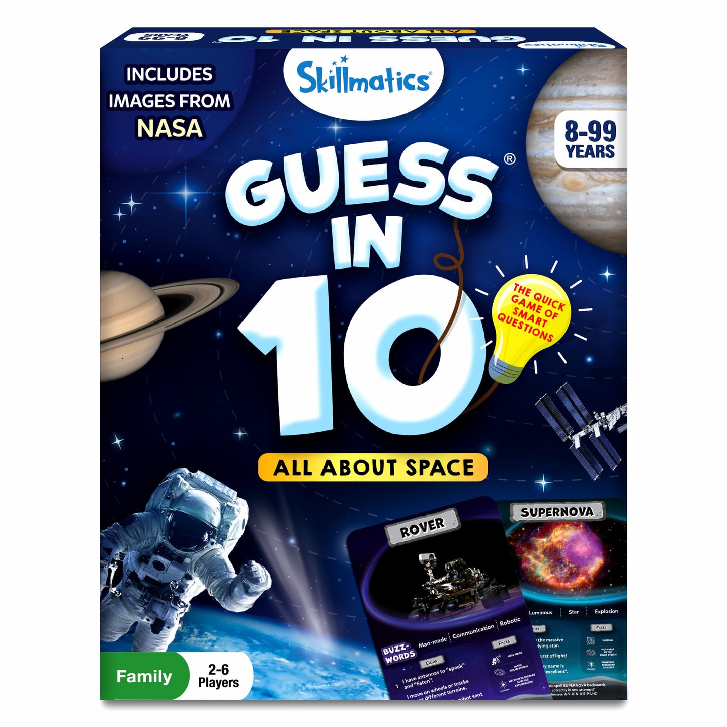 Skillmatics Card Game - Guess In 10 Nasa Space, Perfect For Boys, Girls, Kids & Families Who Love Educational Toys, Travel Games, Gifts For Ages 8, 9, 10 And Up