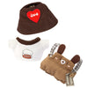 17cm Doll Clothes - Kawaii Chic Style Set for 17cm Dolls Cute Doll Outfit with Accessories - Brown Puppy Romper + Puppy Shirt + Heart Shaped Brown Hat (Clothes Only)