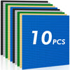 Pokiiulk Classic Baseplates Building Plates-Pack Of 10 Large 10'' X 10'' Building Bricks, Compatible With All Major Brands And A