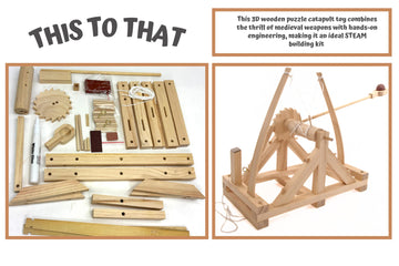 Pathfinders Stem Kits – Leonardo Da Vinci Catapult Kit | Trebuchet Science Kits For Kids Age 12-14 | Stem Toy For Kids Age 12-14 Physics Toys | Engineering Kit | Learning Resource | Engineering