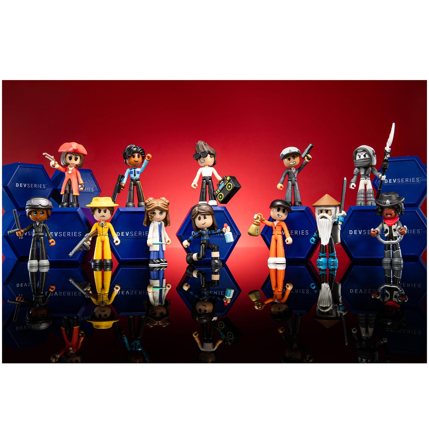 DevSeries Mystery Figures 6 Pack - Six 2.75-inch Action Figure Blinds with Mix and Match Unique Accessories and limited availability Virtual Item Code