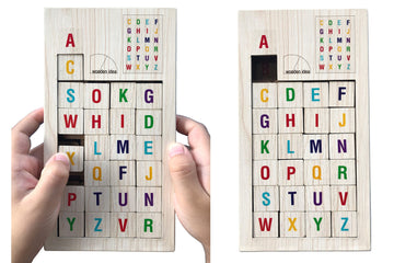 Wooden slide puzzles block (English alphabet)