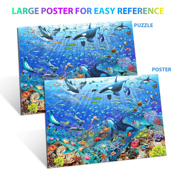 Puzzles For Kids Ages 4-8 6-8 8-10 Year Old - Underwater Scene - 100 Pieces Jigsaw Puzzle For Kids Learning Educational Puzzles For Boys Girls (With Sturdy Box)