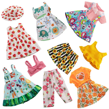 Hoakwa American 18 Inch Doll Clothes - 18 Inch Doll Clothes Accessories Fit American Dolls, 7 Set American Doll Outfits Dress, 18' American Doll Clothes And Accessories With Hat (Not Include The Doll)