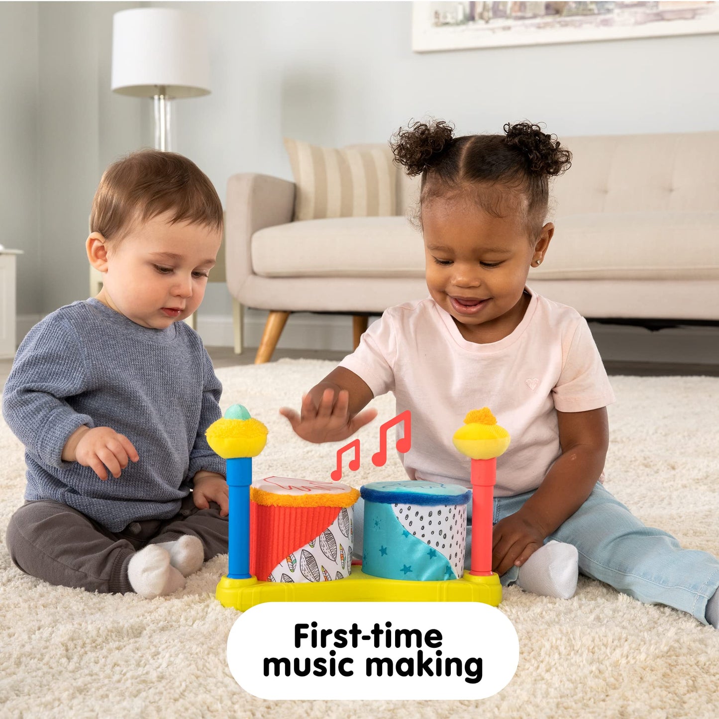 Lamaze Squeeze Beats Drum Set - Colorful Baby Musical Toy with Animal Sounds - Ages 12 Months and Up - Multi - Model L27472
