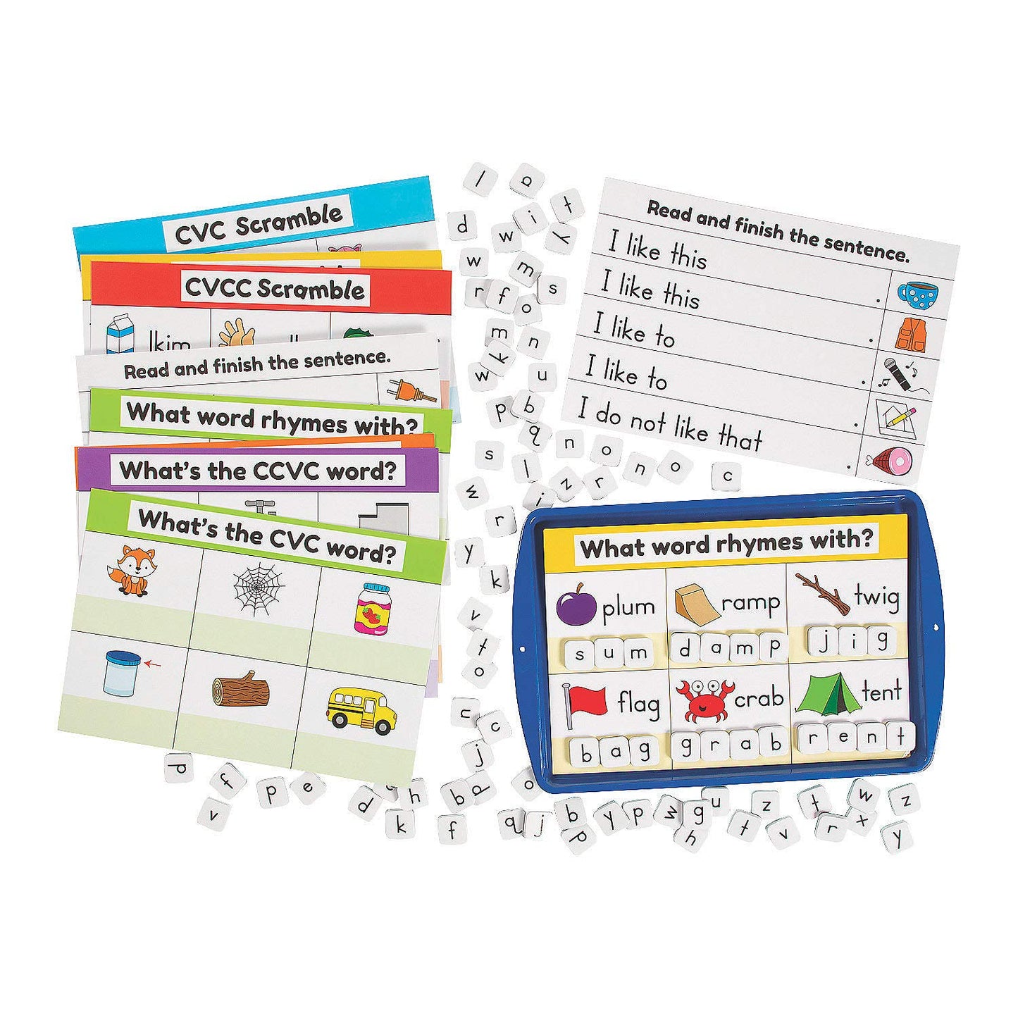 Fun Express Cvc,Cvcc, & Ccvc Magnet Activity Set - 67 Pieces - Educational And Learning Activities For Kids