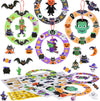 Fennoral 8 Pack Halloween Wreath Craft Kit For Kids Make You Own Halloween Wreath Foam Sticker Diy Halloween Arts And Crafts For