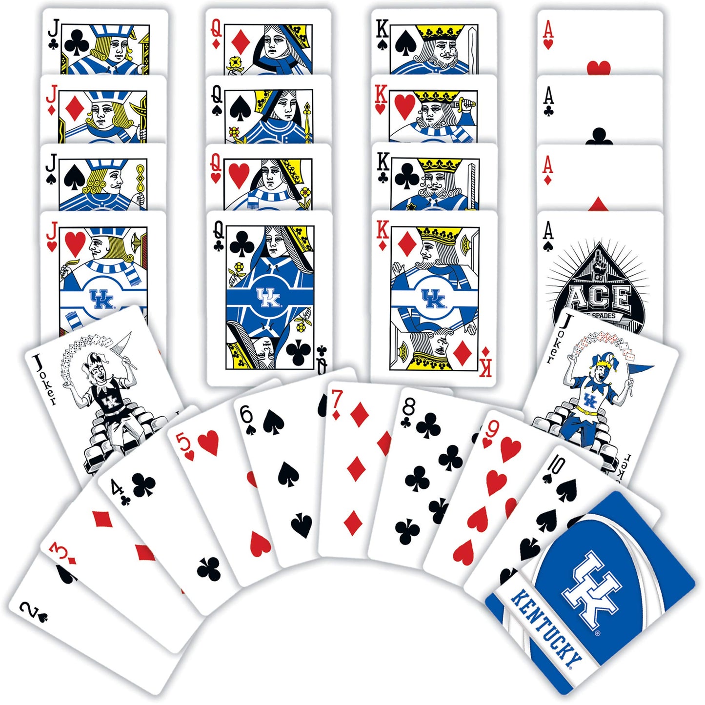 Masterpieces Family Games - Ncaa Kentucky Wildcats Playing Cards - Officially Licensed Playing Card Deck For Adults, Kids And Family