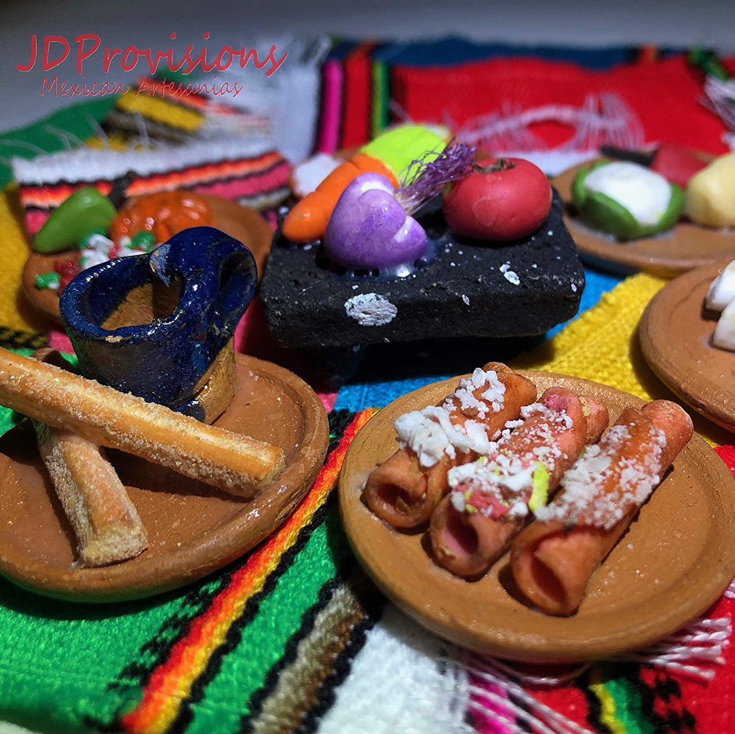 JDProvisions Miniature Mexican Fiesta Clay Pretend Food Decorations Arts Day of The Dead Offerings Dia De Los Muertos Ofrendas C