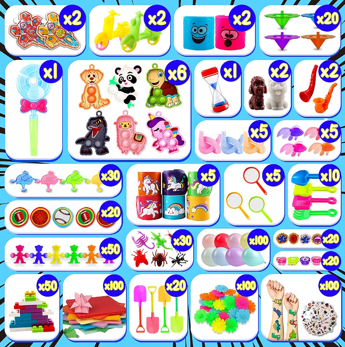 1000 Pcs Party Favors For Kids, Fidget Toys Bulk, Goodie Bags Stuffers For Kids, Birthday Gifts, Prize Treasure Box Toys For Cla