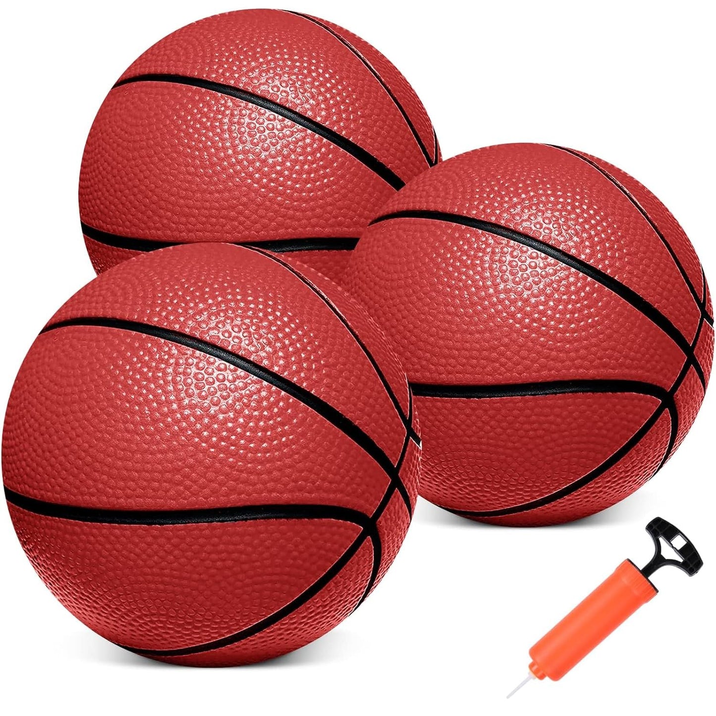 Iyoyo Mini Basketballs, 3 Pack 6' Inch Small Basketball Set With Pump Over The Door Mini Hoop Basketball Replacements Toy Basketball For Toddlers, Kids, Teenagers, For Pool, Indoors, Outdoors