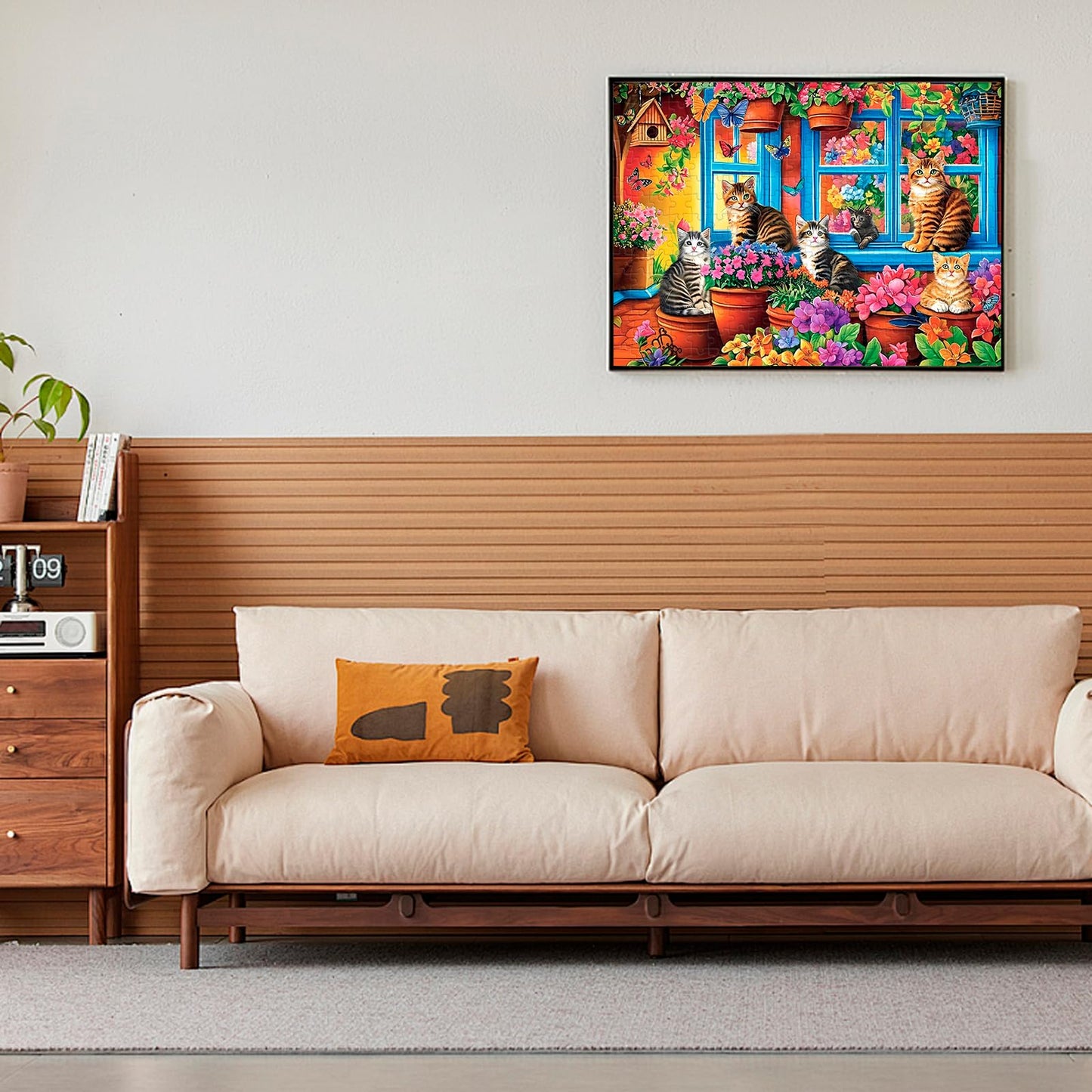 Jigsaw Puzzles for mature-themeds 300 Pieces Flower Cat Puzzle 300 Pieces for mature-themed Interlock Perfectly No Dust Challenging Puzzles Home Decor Birthday Gift Toy for Men Women Kids Seniors (20.5x15)