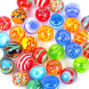 SallyFashion 32PCS Colorful Handmade Glass Marbles, 16mm Assorted Marble Game Set for Kids & Decoration
