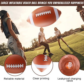 Lewtemi 4 Pcs 27 Inch Giant Inflatable Football Large Inflatable Sports Balls Jumbo Beach Balls For Football Party Favors Decora