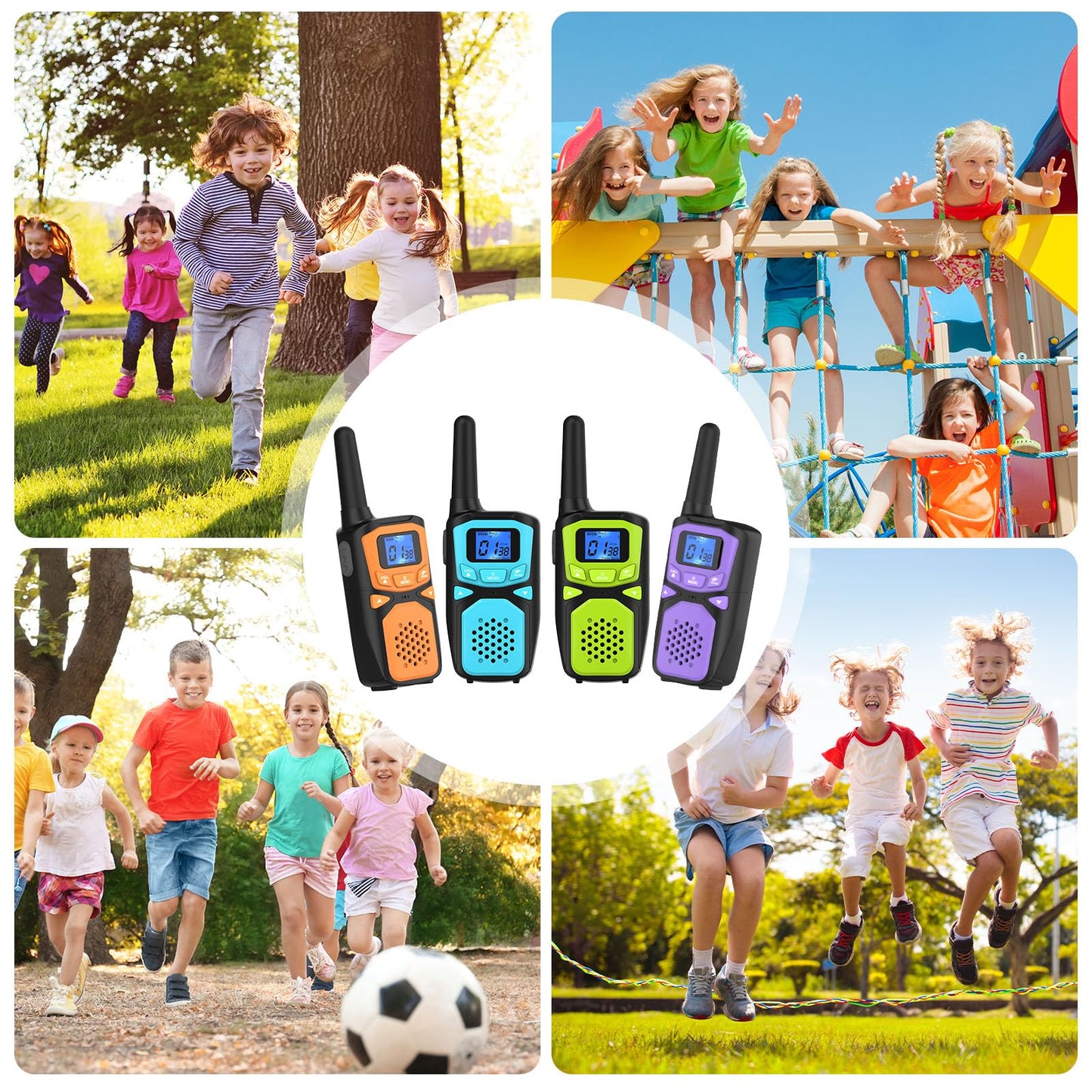 Woktok Small Machine Walkie Talkie,Camping Outdoor Game Toys Christmas Birthday Gift For Boys And Girls 3 4 5 6 7 8 9 10 Years Old Rechargeable With Noaa,Lanyard Kids Walkie Talkie 2 Packs