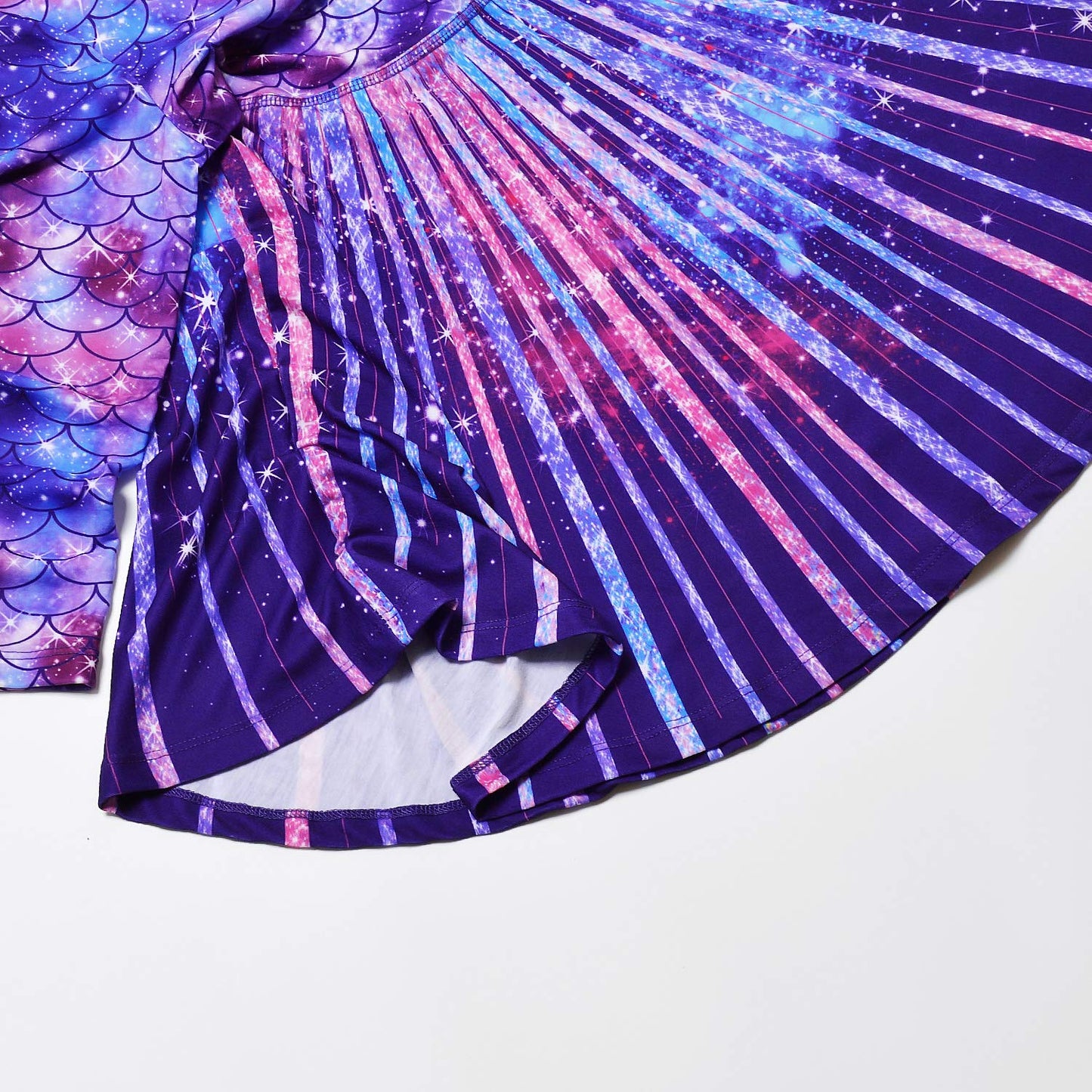 Mermaid Dresses Girls Long Sleeve Swing Fall Winter Fish Scale Outfit Halloween Costume,Size 10 11