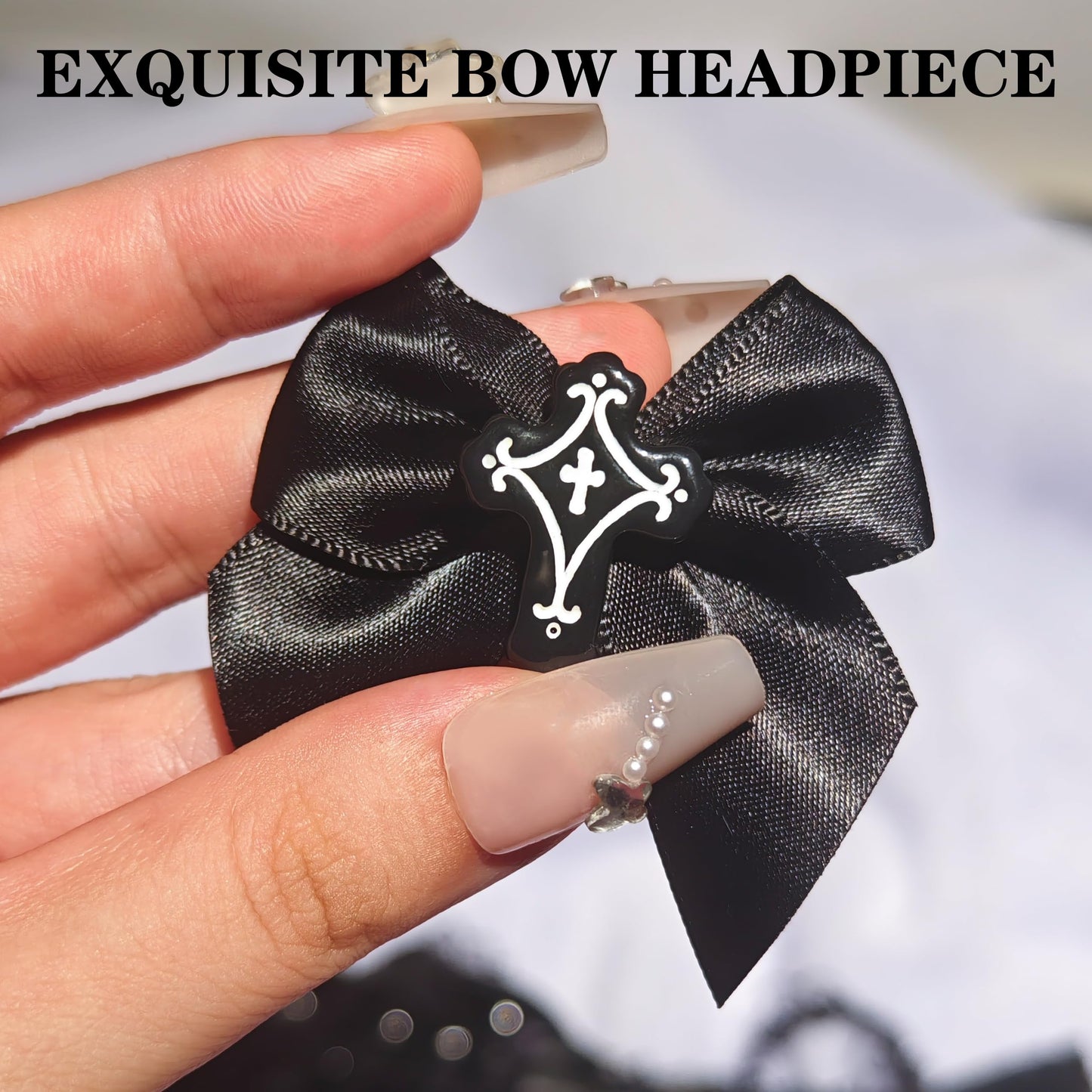 aimpiwt Clothes for 17cm Doll - Plum/Black Tiered Dress with Bow Headpiece Royal Style Doll Party Outfit Halloween & Cosplay Essential (Black Dress)