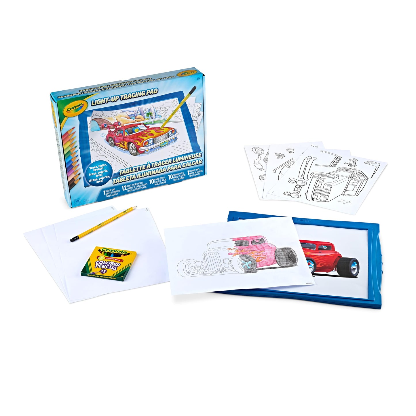 Crayola Light Up Tracing Pad - Blue, Tracing Light Box For Kids, Drawing Pad, Toys For Kids, Gift For Boys & Girls, Ages 6, 7, 8