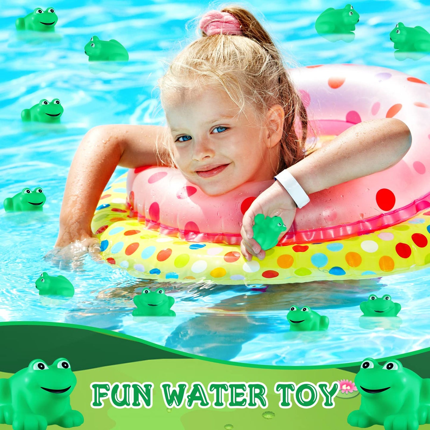Zubebe Rubber Frogs Squeak And Floating Frog Sea Turtle Rubber Bath Toy Baby Shower Swimming Bathtub Toys For Shower Frogs Bathtub Birthday Party Decoration Boys Girls Bath Toys (Frog, 48)