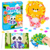 Lonfliness 8PCS Poke-in Craft and Art Kit for Kids Animal Theme No-Mess Fabric Sewing Art Girls Boys 4-12 Puzzle Puncture Painti