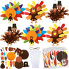 Harloon 12 Set Thanksgiving Turkey Craft Kits for Kids DIY Make a Turkey Art 13-17 Large Thanksgiving Hanging Ornaments Decorati