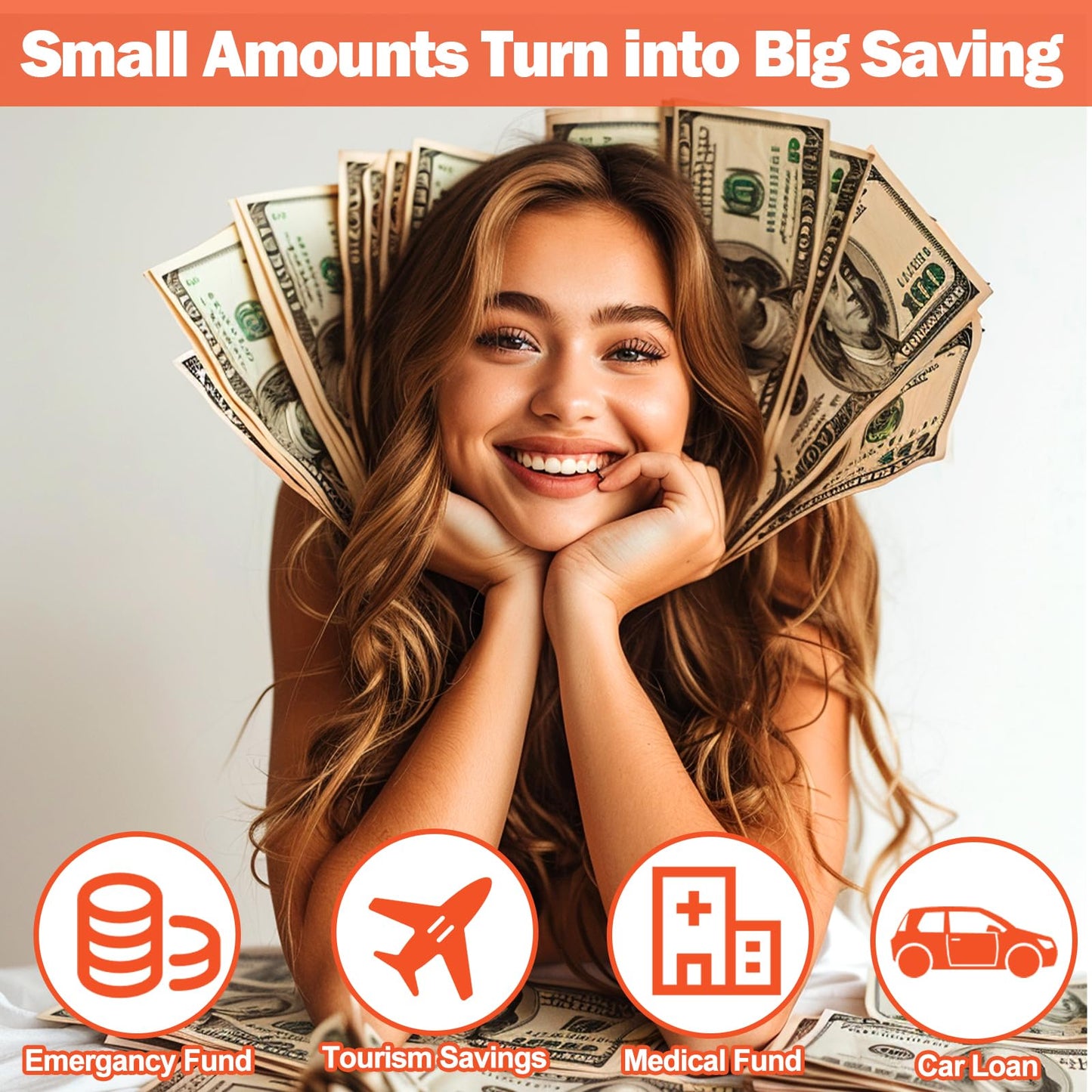 AIERSA Cash Vault Wooden Money Saving Box Cash Savings Box for 10000 5000 3000 2000 1000 500 Money Saving Challenge Piggy Money Bank for mature-themed Money Savings with Dry Erase Pen Blank Savings Tracker