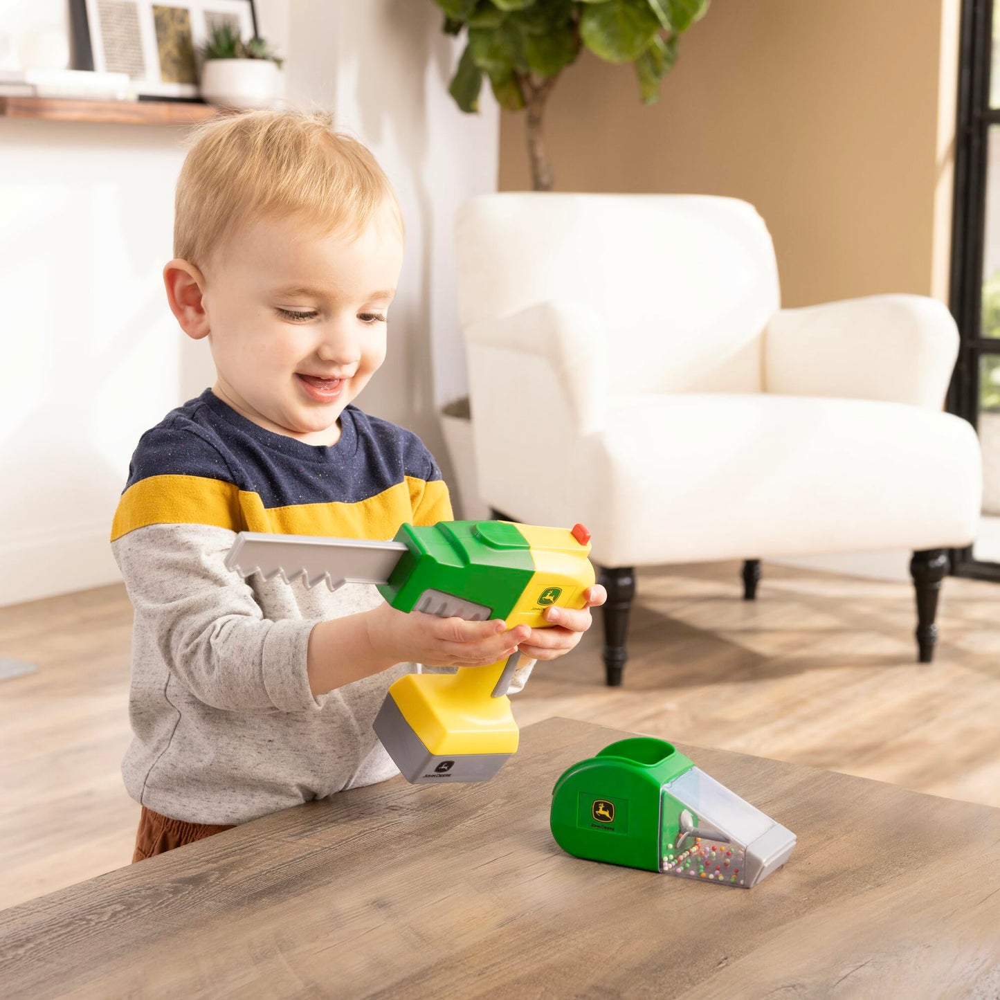 John Deere Kids Power Tools - 2-In-1 Power Tool Toy With Toy Saw And Toy Vacuum - Kids Tool Set With Unique Motion - John Deere