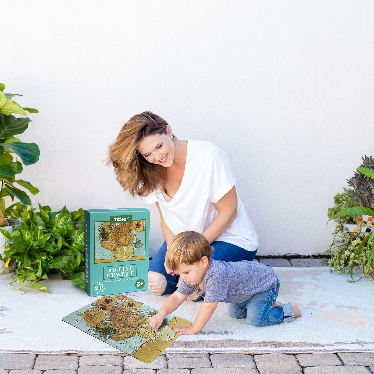 Yogeon 24 Pieces Twelve Sunflowers Puzzle, Toddler Artist Puzzles For Kids Ages 3-5, 4-8 Easy-An Intellectual Decompression Ente
