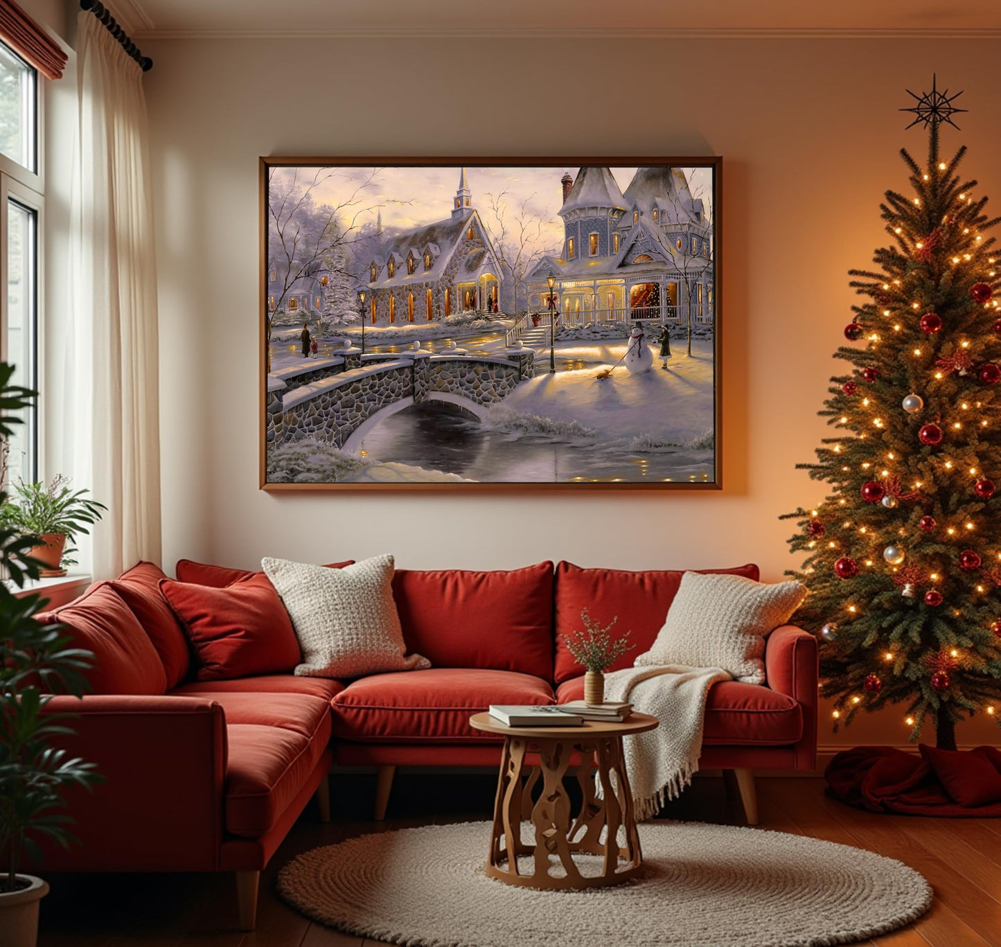 Jigsaw Puzzles for mature-themeds Thomas Winter Holiday -Kinkade Jigsaw Puzzles for mature-themeds 1000 Pieces and Up Christmas Puzzles Gift for Women &Mom