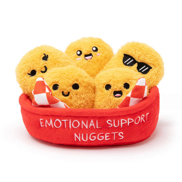 WHAT DO YOU MEME? Emotional Support Chicken Nuggets Plushies, 5-Pack, Brown, Cotton, Model ESN511, Great Gift for All Ages
