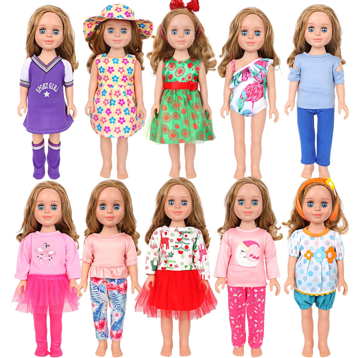 Msyo 18 Inch Doll Pajamas And Slippers Set- Animal-Themed Cozy Pajama Clothes With Fuzzy Slippers,18 Inch Doll Accessories Bundl