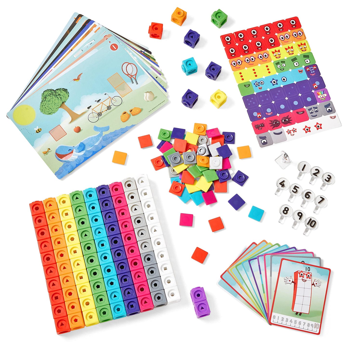 hand2mind MathLink Cubes Numberblocks 1-10 Set - 30 Preschool Learning Activities, Counting Blocks, Educational Toys for Kids