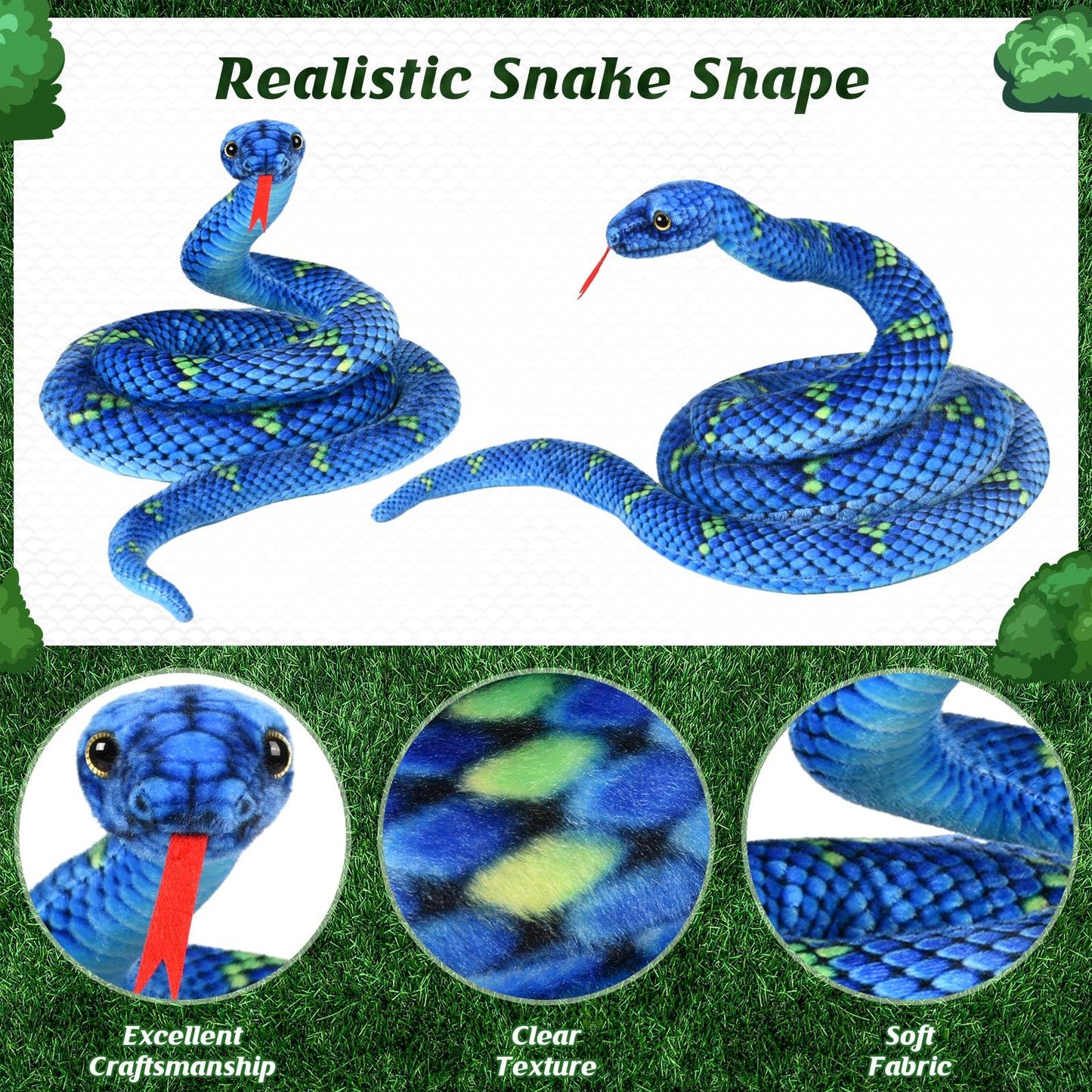 Mgztthw Snake Plush, Stuffed Snake Animal, 71 In Large Toy Snakes For Kids, Giant Stuffed Animals Snake, Lifelike Plush Snake Fo