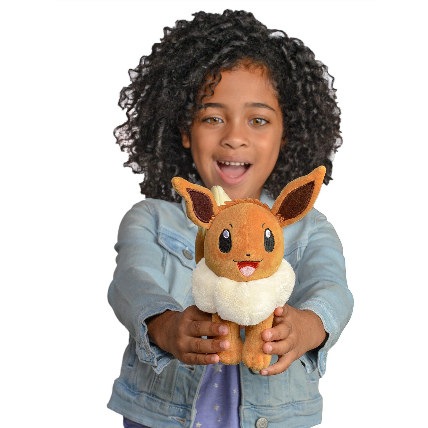 Pokemon 8 Eevee Plush - Officially Licensed - Lets Go Starter Figure - Authentic Soft Stuffed Animal Toy - Gift for Kids, Boys,