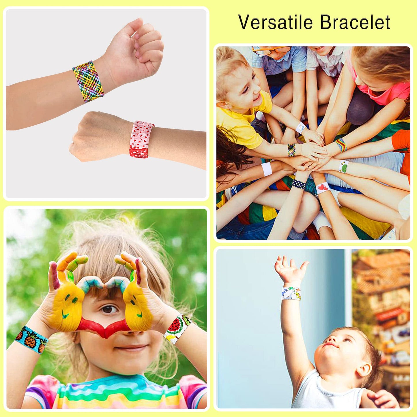 JUNEBRUSHS 56 Pack Slap Bracelets White Blank DIY Slap Bands for Kids Soft Wristband Party Favors Snap Bracelets Bulk for Boys G