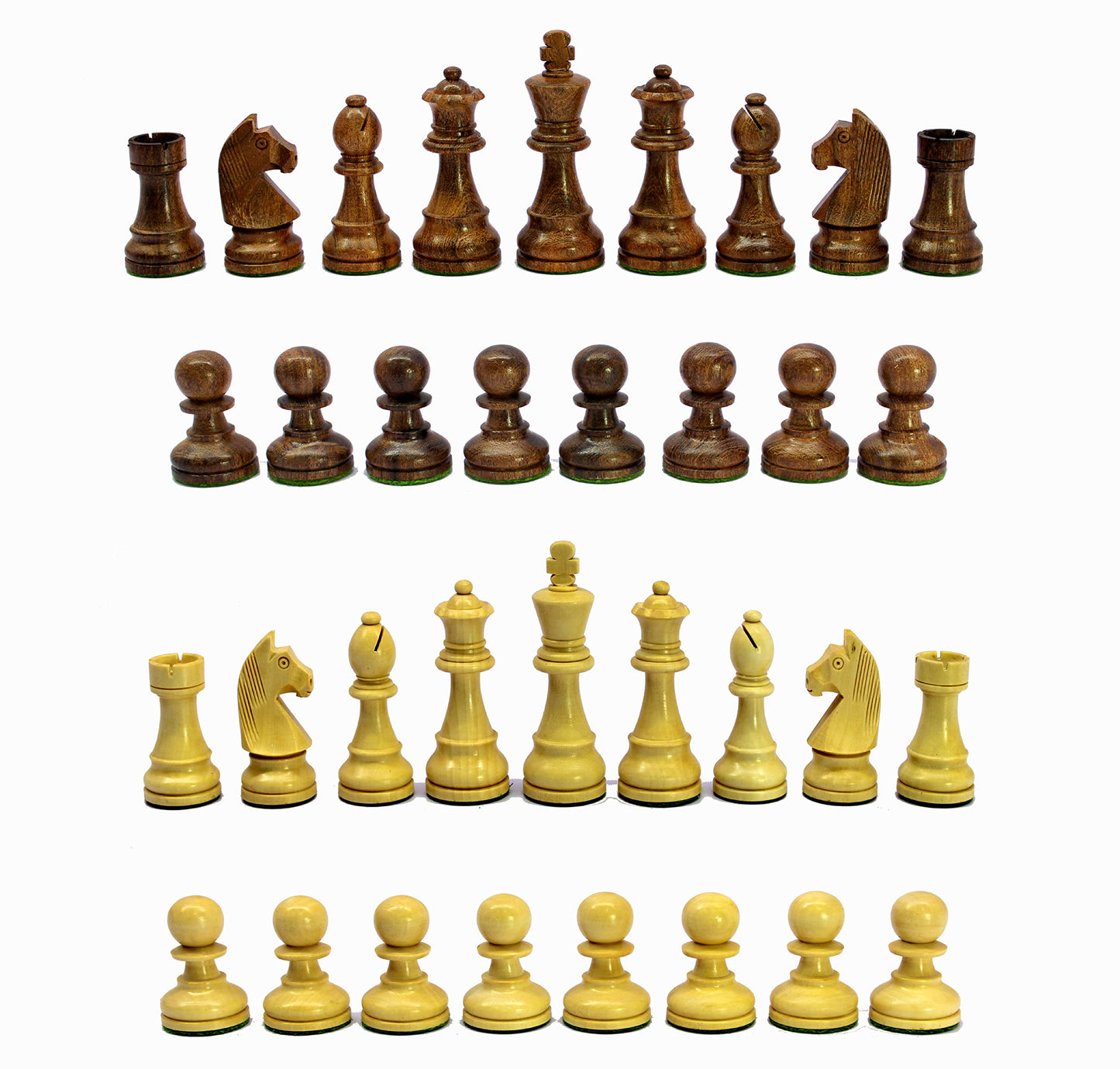 Stonkraft - Wooden Chess Pieces Pawn With Extra Queens Chessmen Figurine Pieces Coins (3.75' King Height)