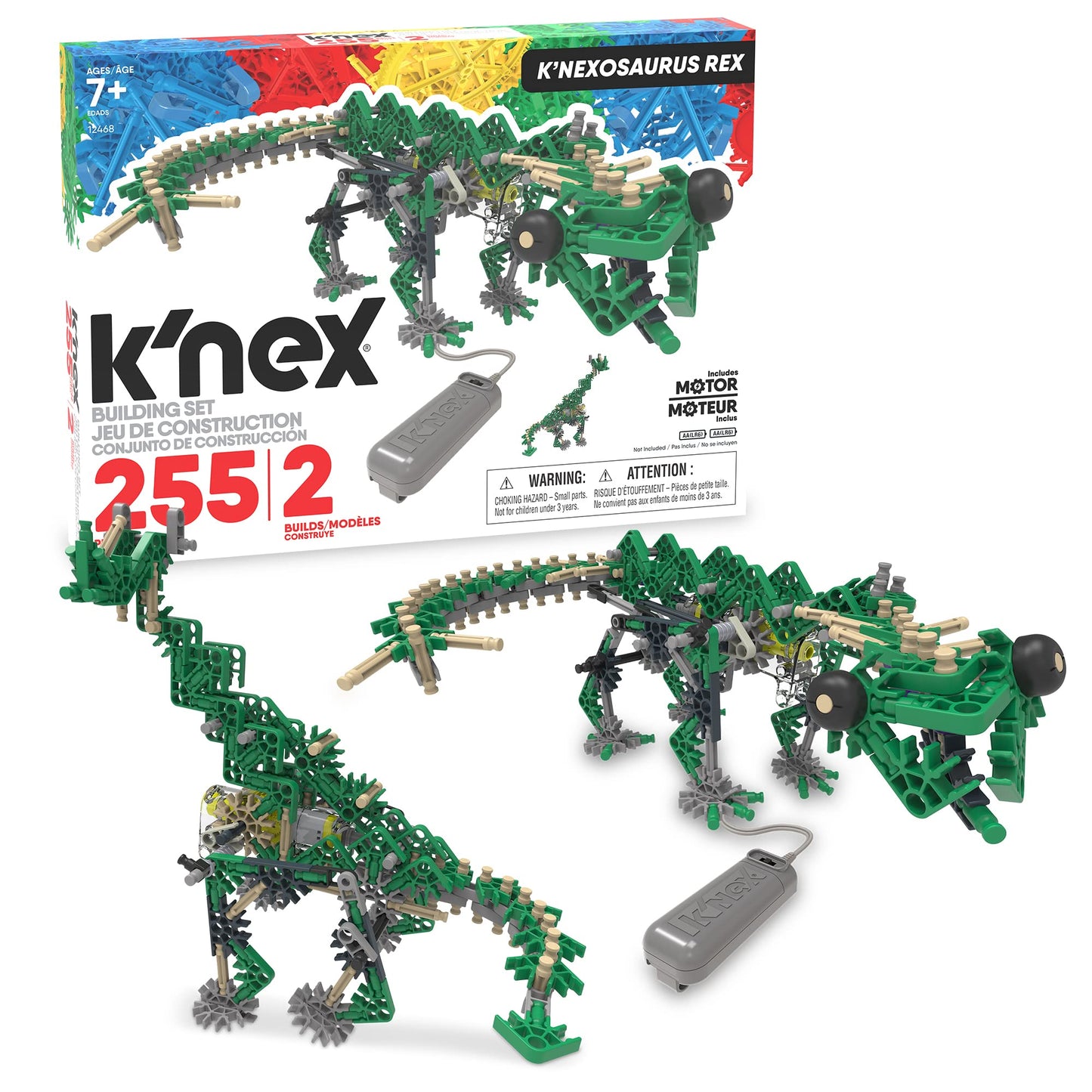 K'Nex - K'Nexosaurus Rex, Motorized Dinosaur Set ‚ 255 Pieces, Stem Building, Engineering Play, Kid Construction Set‚ Ages 7+