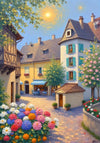 Puzzles for mature-themeds 1000 Pieces 1000 Piece Jigsaw European Town Landscape Art Puzzle Fall Autumn Puzzle with Letters on Back enhanced Family Game Decor & Gift (20x28)