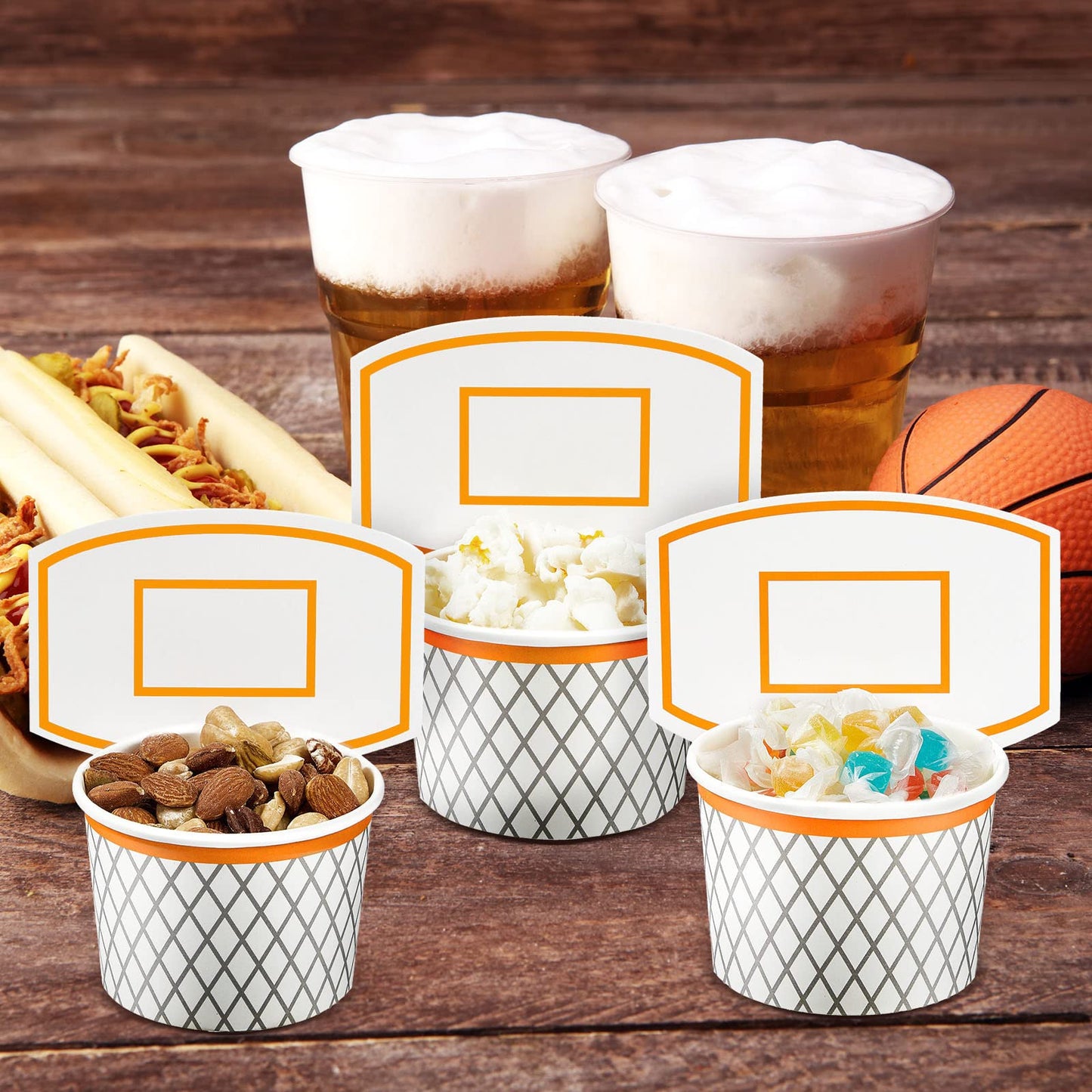 Basketball Hoop Snack Cups Basketball Party Decorations Paper Basketball Party Supplies Basketball Kids' Party Cups For Basketba