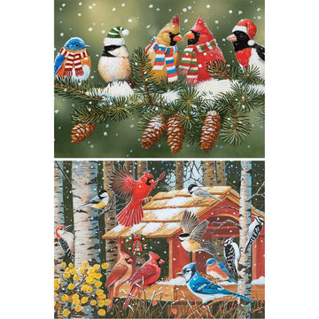 Bits And Pieces - Value Set Of Two (2) 300 Piece Jigsaw Puzzles For Adults - Each Puzzle Measures 18'' X 24'' - Festive Winter B