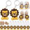 CiciBear 60 Pack Lion Party Decorations for Guests, 20 Lion Keychains, 20 Tags and 20 Gift Bags for Jungle Safari Wild Woodland