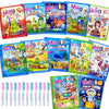 Dduolammng Water Coloring Books - 12 Pack Reusable Water Doodle Kits for Toddlers, Colorful Paper Educational Toys