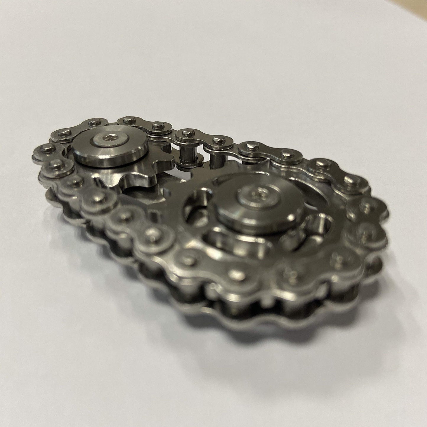 Fxcoolct Bike Chain Gear Fidget Spinner, Double Gears Figity Spin Finger Stainless Steel, Figit Toy For Adults Kids Ss Material Silver1…