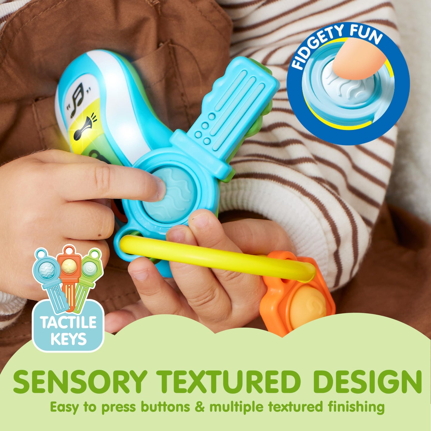Joyin Baby Car Keys Teether - Toddlers Sensory Learning Toy W/Music & Lights - Musical Toys For Travel - Birthday Gifts For Baby Age 10+ Months
