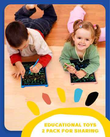 bravokids Toys Gifts for 3-6 Years Old Girls Boys, 3 Pack LCD Writing Tablet with 6 Stylus, 8.5 inch Colorful Doodle Board Drawi