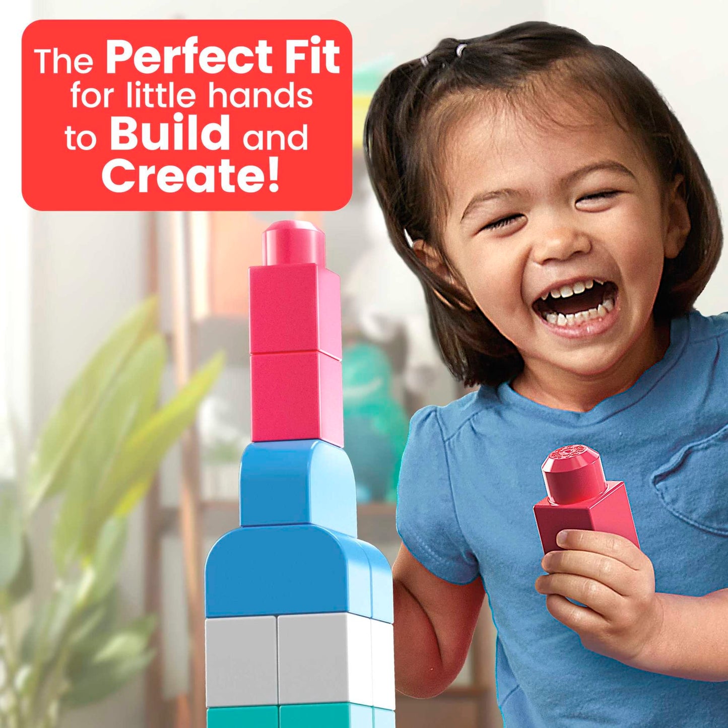 Mega Bloks First Builders Toddler Blocks Toys Set, Big Building Bag With 80 Pieces And Storage, Red, Ages 1+ Years