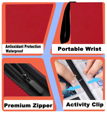Card Binder 9 Pocket enhanced Zipper Trading Card Album 720 Cards Folders for Collectible MTG TCG Sports Cards Binder (Red)