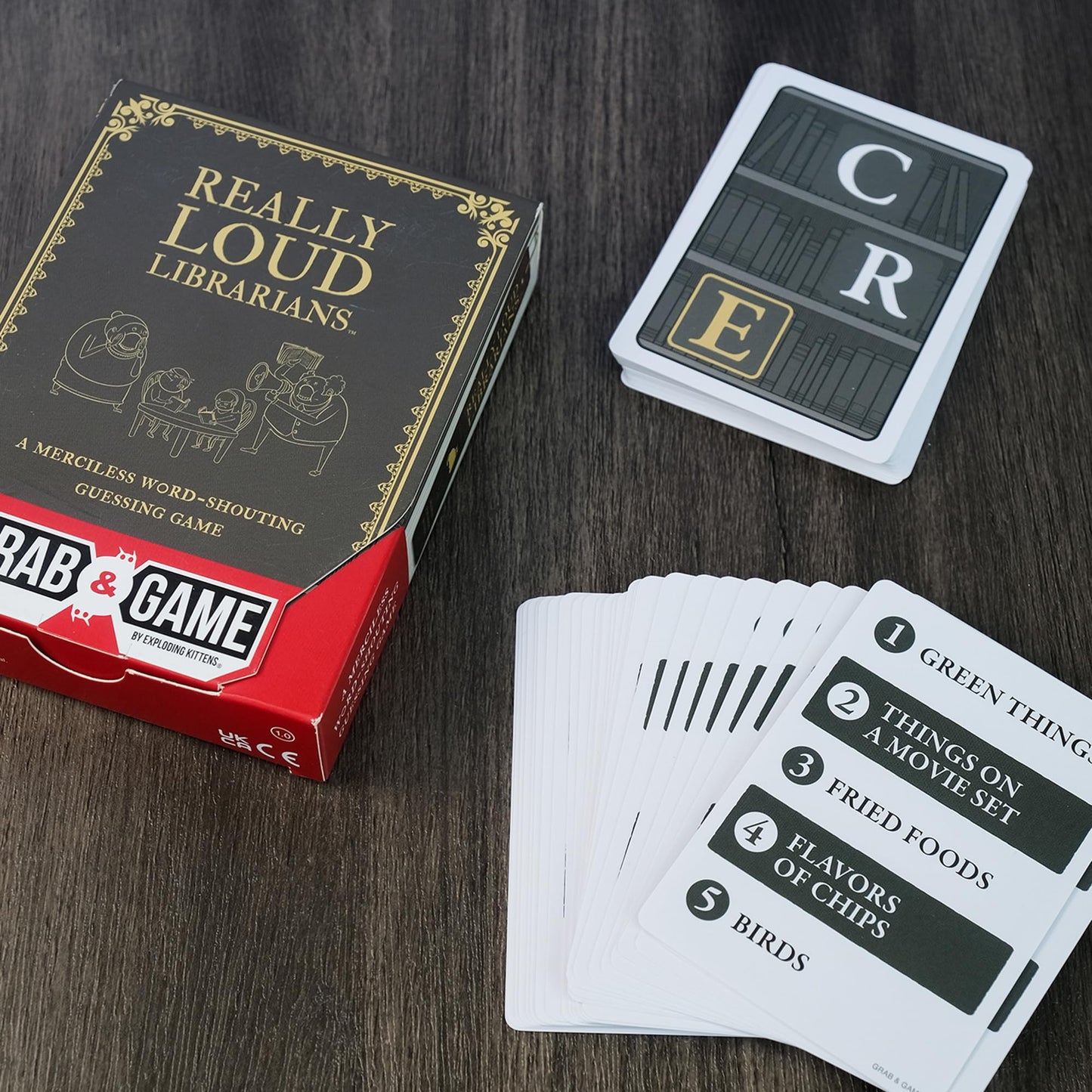 Exploding Kittens Really Loud Librarians Grab & Game 2+ Players - Ages 8+ - 15 Minutes To Play - Travel Sized Word Shouting Game - Easter Basket Stuffer - Ideal For Easter Party, Family, Kids & Adults