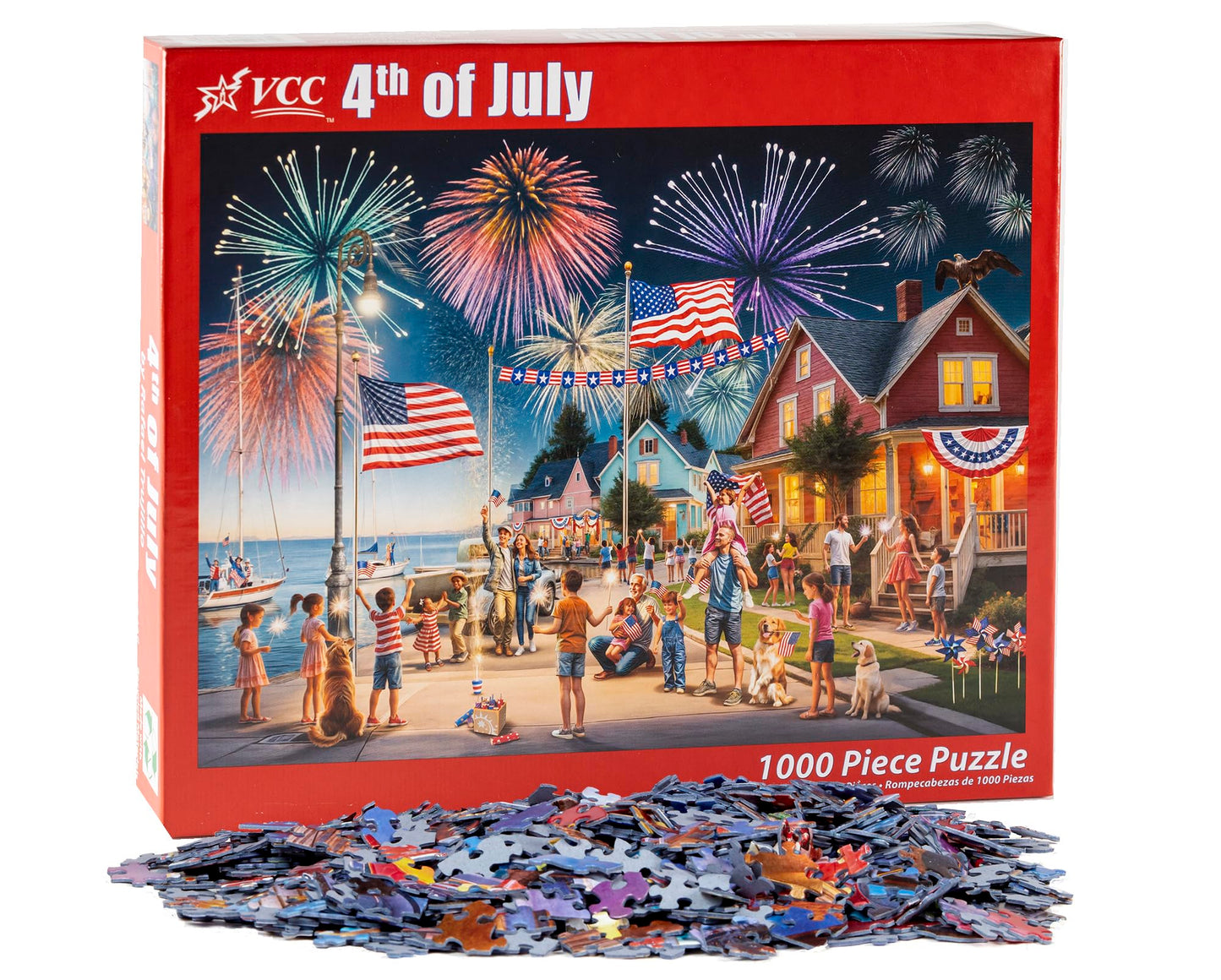 4th of July Jigsaw Puzzle 1000 Piece by Vermont Christmas Company - 4th of July Puzzles with Randomly Shaped Pieces - 26 5/8 x 19 1/4